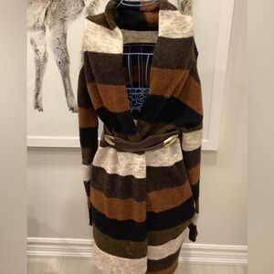 Wrap colorblock sweater